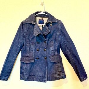 Vintage Black Martin + Osa Blue Jean Jacket Classic Style Sz 6 Blazer